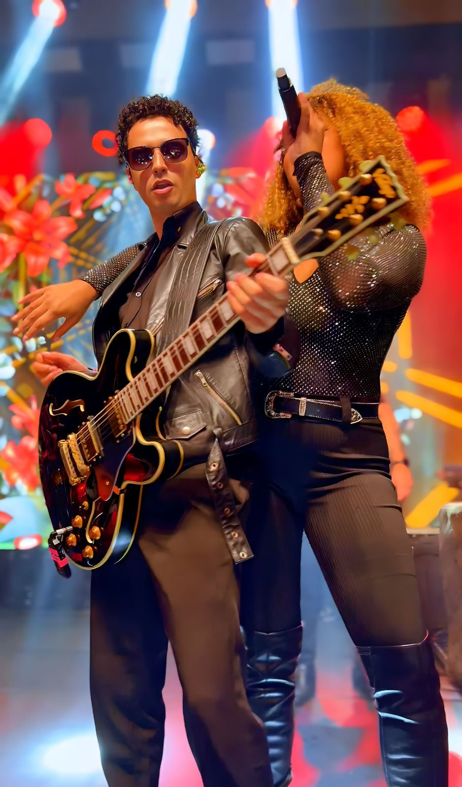Guitarrista e cantora da The Flavours em performance